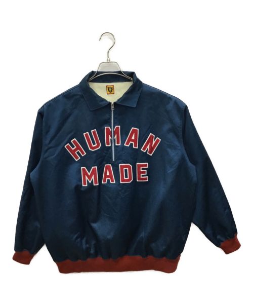 HUMAN MADE（ヒューマンメイド）HUMAN MADE (ヒューマンメイド) ハーフジップスウェット ブルー サイズ:XLの古着・服飾アイテム