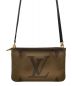 LOUIS VUITTON (ルイ ヴィトン) ポシェット・ドゥーブルジップ ブラウン×ベージュ：148000円