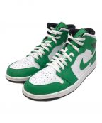 NIKEナイキ）の古着「AIR JORDAN 1 MID LUCKY」｜ホワイト×グリーン