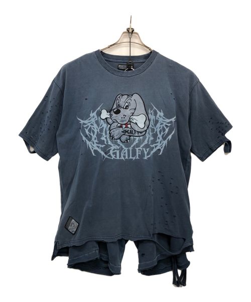 GALFY（ガルフィー）GALFY (ガルフィー) 染め染めわんちゃんボロボロTシャツ ネイビー サイズ:Lの古着・服飾アイテム