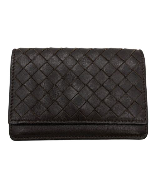 BOTTEGA VENETA（ボッテガベネタ）BOTTEGA VENETA (ボッテガベネタ) イントレチャート カードケース ブラウンの古着・服飾アイテム