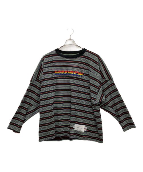 DAIRIKU（ダイリク）DAIRIKU (ダイリク) MISSMUCH Border Football Tee グリーン×パープル サイズ:Freeの古着・服飾アイテム