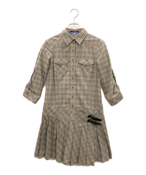 BURBERRY BLUE LABEL（バーバリーブルーレーベル）BURBERRY BLUE LABEL (バーバリーブルーレーベル) シャツワンピース ベージュ サイズ:38の古着・服飾アイテム