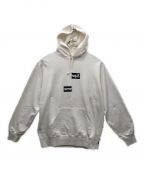 SUPREME×COMME des GARCONS SHIRTシュプリーム×コムデギャルソンシャツ）の古着「SHIRT Split Box Logo Hooded Sweatshirt」｜ホワイト