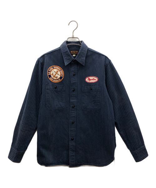 BUZZ RICKSON'S（バズリクソンズ）Buzz Rickson's (バズリクソンズ) エンブロイダリーシャツ ネイビー サイズ: 15-15 1/2の古着・服飾アイテム