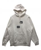 SUPREME×COMME des GARCONS SHIRTシュプリーム×コムデギャルソンシャツ）の古着「SHIRT Split Box Logo Hooded Sweatshirt」｜ホワイト