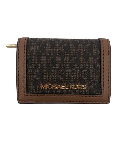 MICHAEL KORS（マイケルコース）MICHAEL KORS (マイケルコース) 3つ折り財布 ブラウンの古着・服飾アイテム