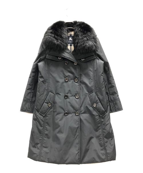 BURBERRY LONDON（バーバリーロンドン）BURBERRY LONDON (バーバリーロンドン) フォックスファーコート ブラック サイズ:40の古着・服飾アイテム