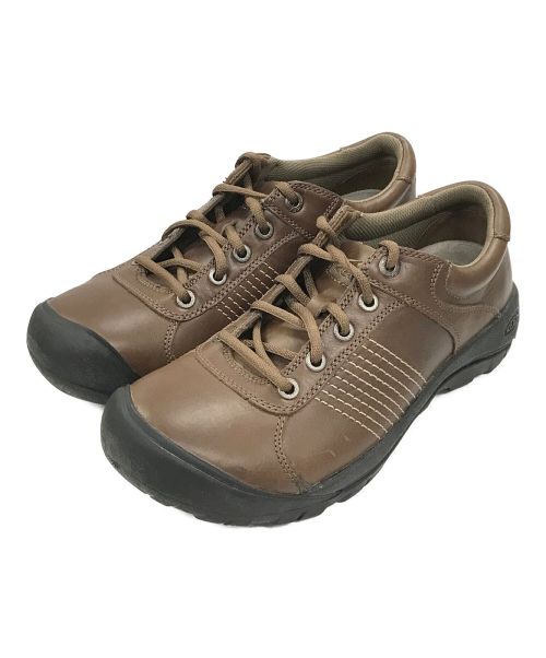 KEEN（キーン）KEEN (キーン) レザーシューズ ブラウン サイズ:27.5の古着・服飾アイテム