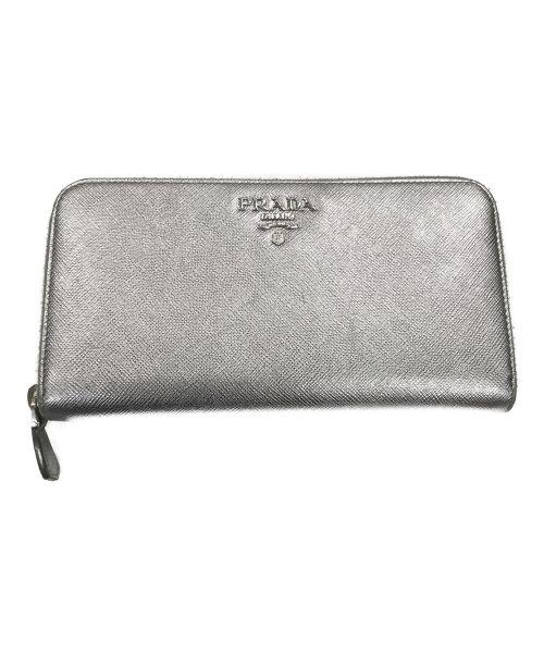 PRADA（プラダ）PRADA (プラダ) 長財布　SAFFIANO METAL（サフィアーノメタル） シルバー サイズ:実寸サイズにてご確認ください。の古着・服飾アイテム