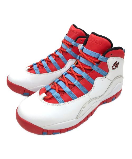 NIKE（ナイキ）NIKE (ナイキ) スニーカー AIR JORDAN 10 RETRO BG（ナイキ エアジョーダン10 レトロ ボーイズグレードスクール） ホワイト×レッド サイズ:24.5cm 未使用品の古着・服飾アイテム