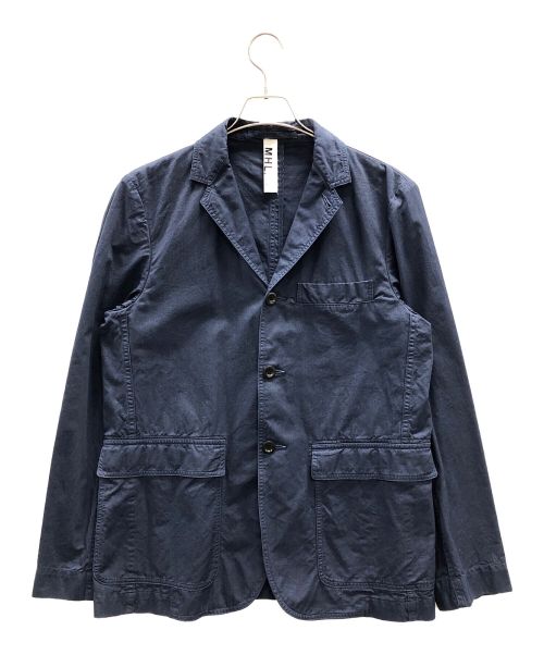 MHL（エムエイチエル）MHL (エムエイチエル) リネン混テーラードジャケット ネイビー サイズ:Lの古着・服飾アイテム