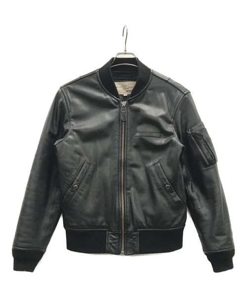 AVIREX（アヴィレックス）AVIREX (アヴィレックス) ジャケット　LAMB LEATHER（ラムレザー） MA-1 ブラック サイズ:Mの古着・服飾アイテム