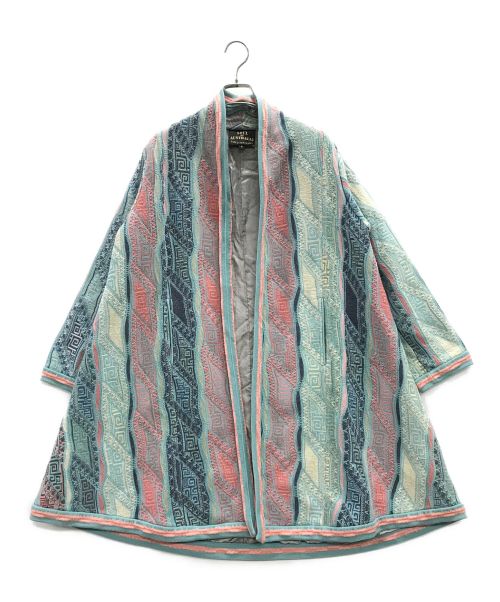 Coogi（クージー）Coogi (クージー) 3Dニットコート ブルー×ピンク サイズ:Sの古着・服飾アイテム