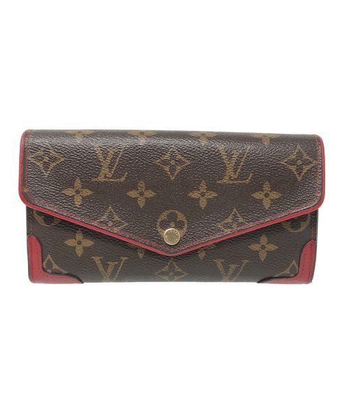 LOUIS VUITTON（ルイ ヴィトン）LOUIS VUITTON (ルイ ヴィトン) 長財布 ポルトフォイユ サラ レティーロ  モノグラム レッド×ブラウン サイズ:実寸サイズにてご確認ください。の古着・服飾アイテム