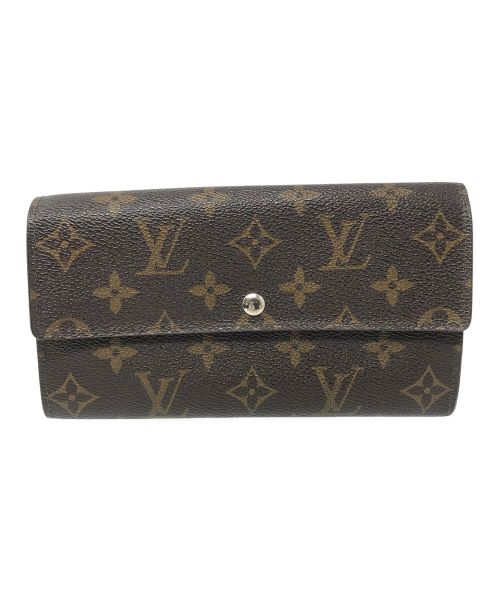 LOUIS VUITTON（ルイ ヴィトン）LOUIS VUITTON (ルイ ヴィトン) 長財布 モノグラム  ポシェット･ポルトモネ･クレディ ブラウン サイズ:実寸サイズにてご確認ください。の古着・服飾アイテム