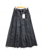 MAISON SPECIALメゾンスペシャル）の古着「スカート Pleated Denim Skirt(プリーツデニムスカート)」｜ブラック