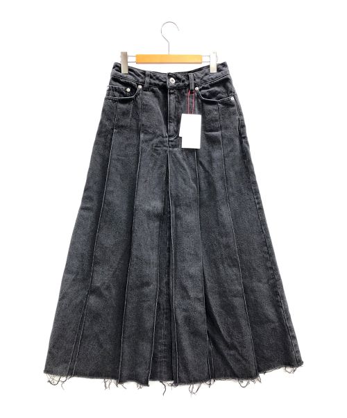 MAISON SPECIAL（メゾンスペシャル）MAISON SPECIAL (メゾンスペシャル) スカート Pleated Denim Skirt(プリーツデニムスカート) ブラック サイズ:38 未使用品の古着・服飾アイテム