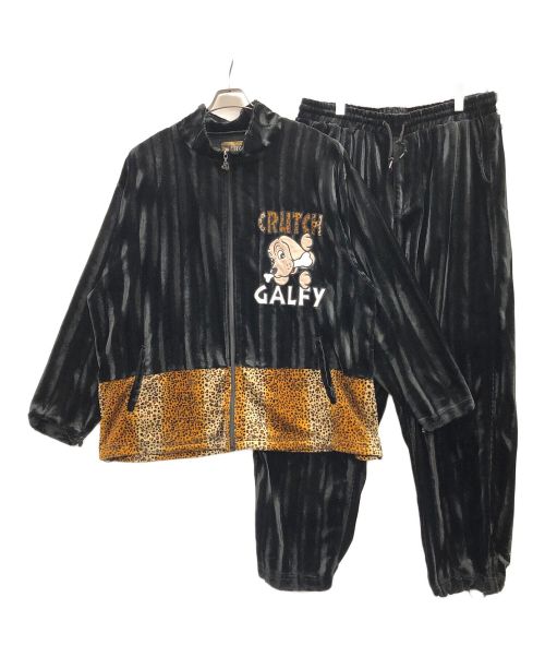 GALFY（ガルフィー）GALFY (ガルフィー) ベロアセットアップ ブラック×ブラウン サイズ:4Lの古着・服飾アイテム