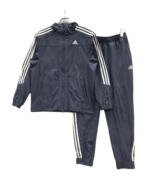 adidas（アディダス）adidas (アディダス) セットアップ ストライプス クロスジャケット ネイビー サイズ:Mの古着・服飾アイテム