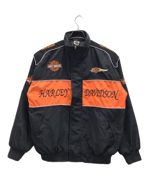 HARLEY-DAVIDSON（ハーレーダビッドソン）HARLEY-DAVIDSON (ハーレーダビッドソン) ブルゾン オレンジ×ブラック サイズ:XLの古着・服飾アイテム