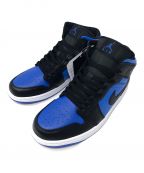 NIKEナイキ）の古着「スニーカー AIR JORDAN 1 MID(ナイキ エア ジョーダン 1 ミッド)」｜ブラック×ブルー