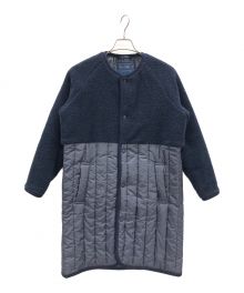 LAVENHAM（ラベンハム）の古着「切替ノーカラーコート SHERPA PALGRAVE」｜ネイビー