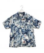 HOUSTONヒューストン）の古着「シャツ 41131 INDIGO LINEN ALOHA SHIRT」｜ブルー