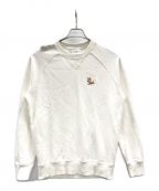 maison kitsuneメゾンキツネ）の古着「スウェット　CHILLAX FOX PATCH CLASSIC SWEATSHIRT（チラックス フォックス パッチ クラシック スウェット）」｜ホワイト