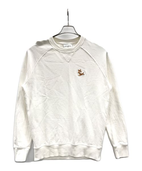 maison kitsune（メゾンキツネ）maison kitsune (メゾンキツネ) スウェット　CHILLAX FOX PATCH CLASSIC SWEATSHIRT（チラックス フォックス パッチ クラシック スウェット） ホワイト サイズ:Mの古着・服飾アイテム