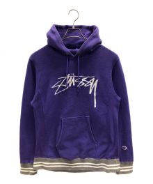 Champion×stussy（チャンピオン×ステューシー）の古着「リバースウィーブパーカー」｜パープル