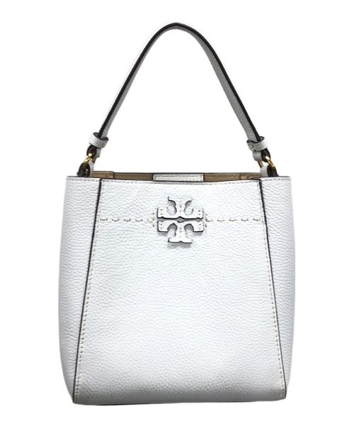 TORY BURCH（トリーバーチ）TORY BURCH (トリーバーチ) 2WAYバッグ スモール バケットバッグ ハンドバッグ ショルダーバッグ ホワイト サイズ:実寸サイズにてご確認ください。の古着・服飾アイテム