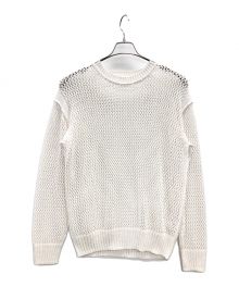 ESLOW（エスロー）の古着「ニット MESH SWEATER(メッシュセーター)」｜ホワイト