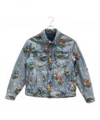 KITHキス）の古着「デニムジャケット Cotton Idg Floral Pattern（コットン インディゴ フローラル パターン）」｜インディゴ