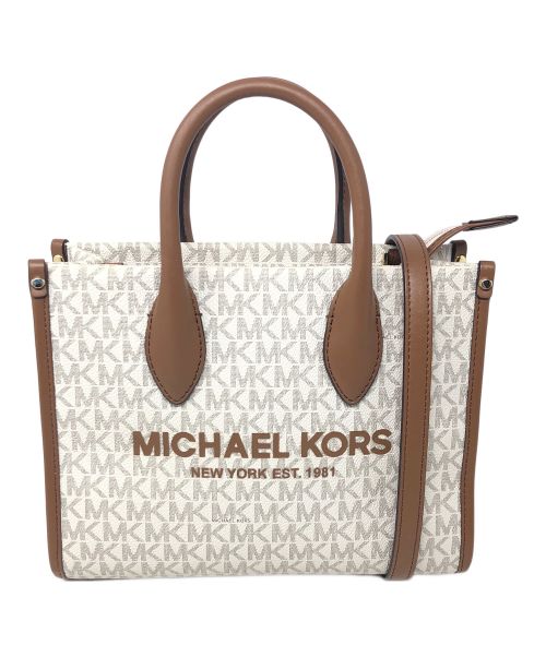 MICHAEL KORS（マイケルコース）MICHAEL KORS (マイケルコース) 2WAYバッグ　ハンドバッグ　ショルダーバッグ ベージュ×ブラウン サイズ:実寸サイズにてご確認ください。の古着・服飾アイテム