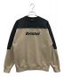 F.C.R.B.（エフシーアールビー）の古着「スウェット ラグランスリーブ TECH SWEAT OVERSIZED CREWNECK TOP（テック スウェット オーバーサイズド クルーネック トップ）」｜ブラック×ベージュ