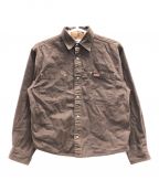 CarHarttカーハート）の古着「シャツジャケット Flannel Lined Canvas Shirt(フランネル ラインド キャンバス)」｜ブラウン