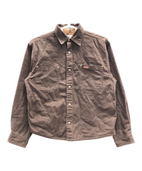 CarHartt（カーハート）CarHartt (カーハート) シャツジャケット Flannel Lined Canvas Shirt(フランネル ラインド キャンバス) ブラウン サイズ:Mの古着・服飾アイテム