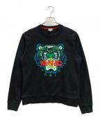 KENZO PARISケンゾー パリ）の古着「クラッシクタイガー 刺繍デザイン クルーネックスウェット」｜ブラック