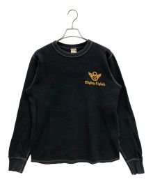 BUZZ RICKSON'S（バズリクソンズ）の古着「サーマルロングスリーブTシャツ サーマルロンT MIGHTY EIGHTH（サーマルロンティー マイティー エイス）」｜ブラック