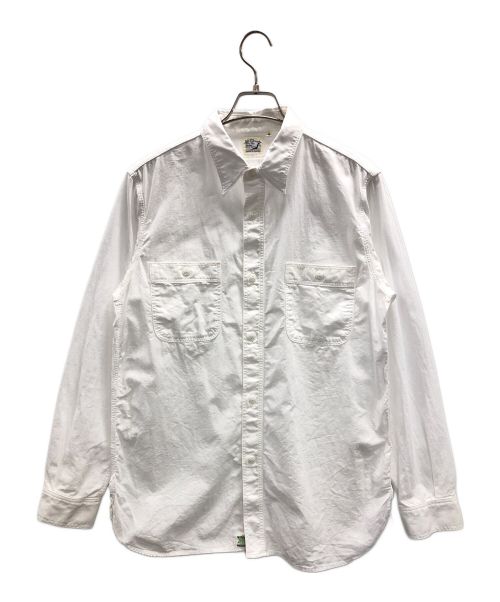 orSlow（オアスロウ）orSlow (オアスロウ) ワークシャツ SLIM FIT WORK SHIRT(WHITE CHAMBRAY)（スリム フィット ワーク シャツ（ホワイト シャンブレー）） ホワイト サイズ:4の古着・服飾アイテム