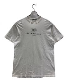 BALENCIAGA（バレンシアガ）の古着「ショートスリーブシャツ BBロゴプリント 半袖Tシャツ（ビービーロゴプリント 半袖ティーシャツ）」｜ホワイト