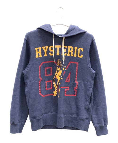 Hysteric Glamour（ヒステリックグラマー）Hysteric Glamour (ヒステリックグラマー) プルオーバーパーカー HYS TIMES COLLEGEパーカー(ヒステリックタイムズカレッジ) ネイビー サイズ:Sの古着・服飾アイテム