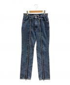 JOHN LAWRENCE SULLIVANジョン ローレンス サリバン）の古着「ジーンズ WASHED DENIM ZIPPED PANTS（ウォッシュ デニム ジッパー パンツ）」｜インディゴ