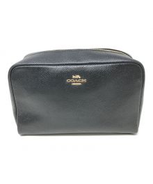 COACH（コーチ）の古着「トラベルポーチ BOXY COSMETIC CASE (ボクシィコスメティックケース)」｜ブラック