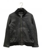 SABLE CLUTCHセーブルクラッチ）の古着「ラムレザージャケット MA-1 JACKET SHEEP LEATHER（エムエー-ワン ジャケット シープ レザー）」｜ブラック