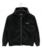 SUPPLIERサプライヤー）の古着「ジップパーカー Boxy Fit Cross Logo Zip Hoodie（ボクシー フィット クロス ロゴ ジップ フーディ）」｜ブラック