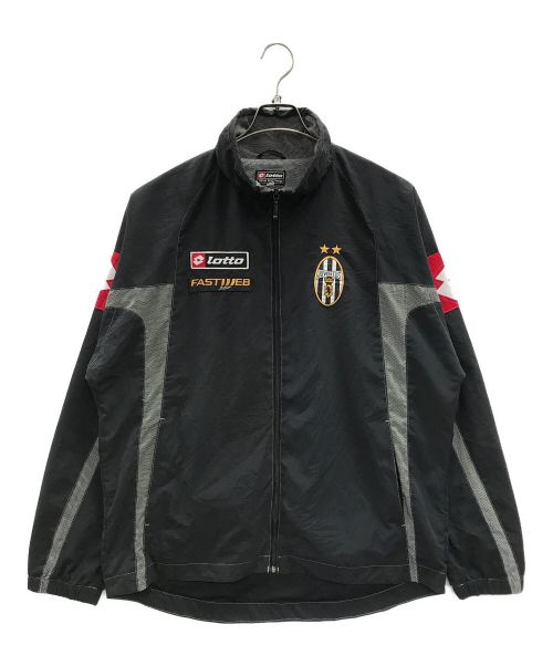 LOTTO（ロット）LOTTO (ロット) JUVENTUS (ユヴェントス) ヴィンテージ サッカーナイロンジャケット Trainingsjacke（トレーニングジャケット） ブラック サイズ:XLの古着・服飾アイテム