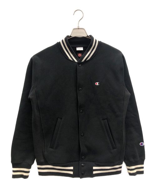 Champion（チャンピオン）Champion (チャンピオン) スタジャン ウィンドストッパーリーバースウィーブジャケット ブラック サイズ:LARGEの古着・服飾アイテム