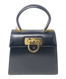 Salvatore Ferragamo（サルヴァトーレ フェラガモ）の古着「ガンチーニ2WAYバッグ ハンドバッグ ショルダーバッグ」｜ブラック